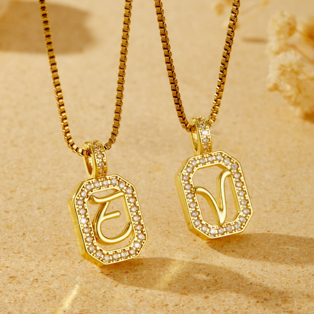 14k Elegant Initial Necklace