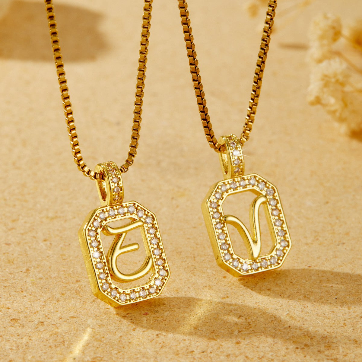14k Elegant Initial Necklace