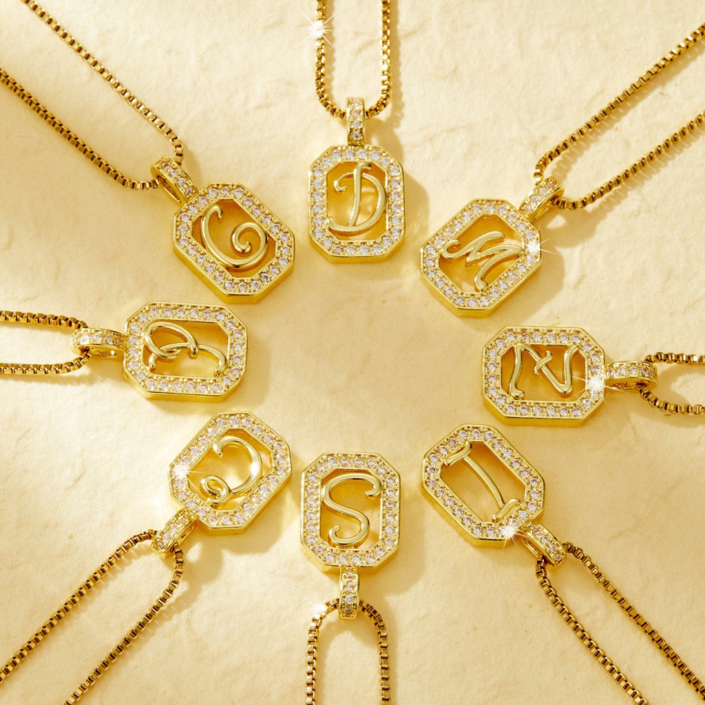 14k Elegant Initial Necklace
