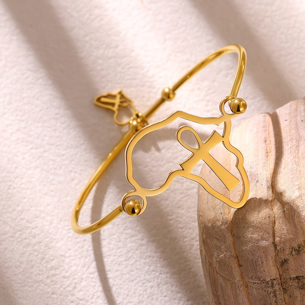 18k Vintage Africa Map Bracelet