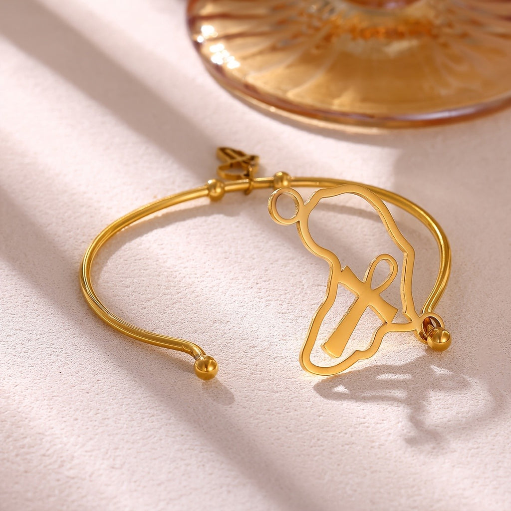 18k Vintage Africa Map Bracelet