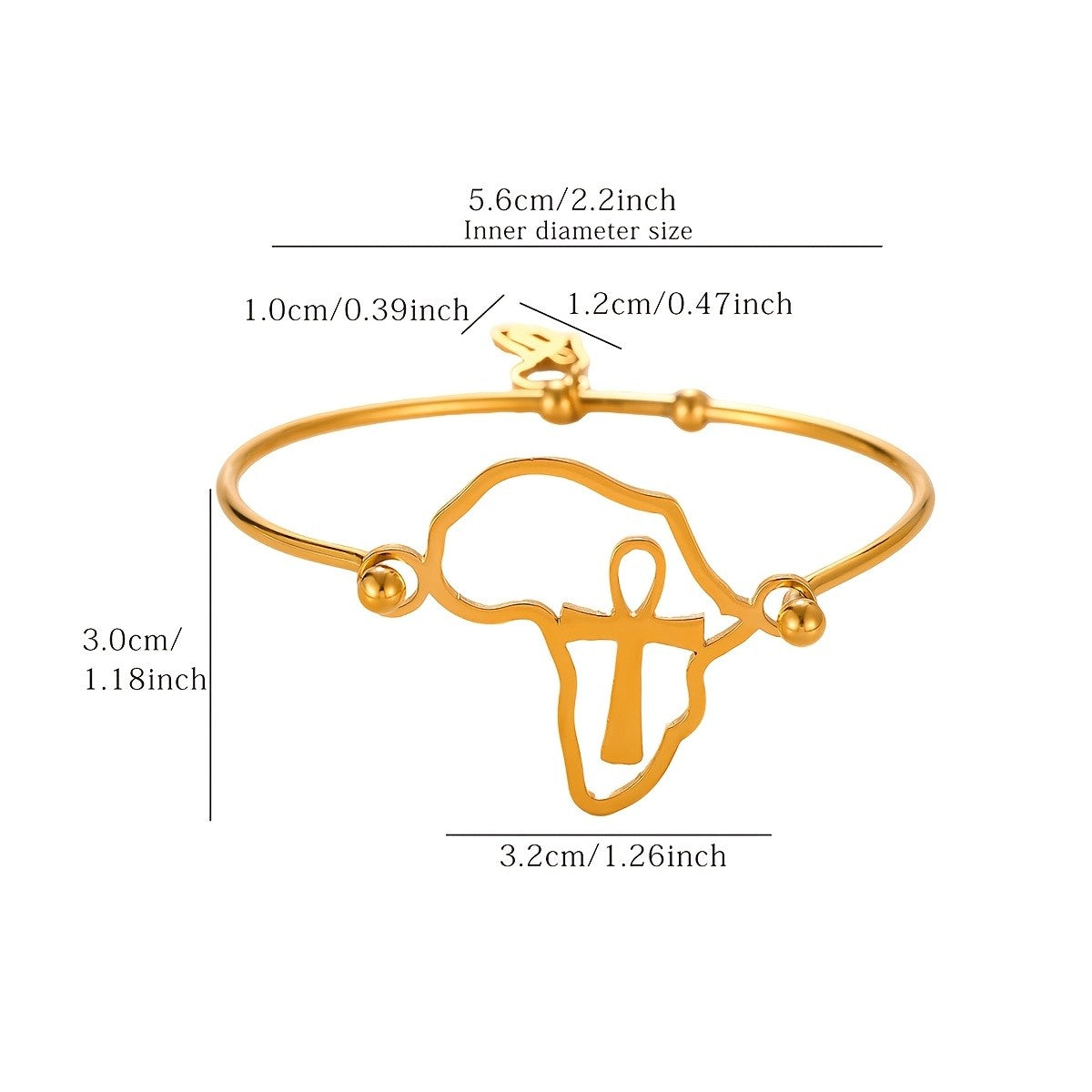 18k Vintage Africa Map Bracelet