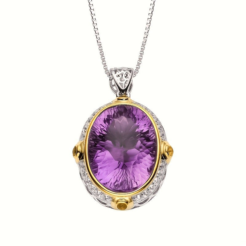 Vintage Oval Amethyst Necklace