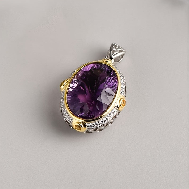 Vintage Oval Amethyst Necklace