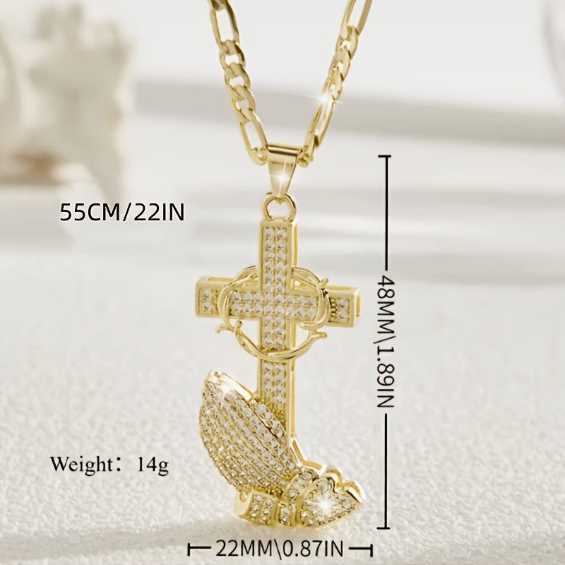 18k Elegant Cross Butterfly Necklace