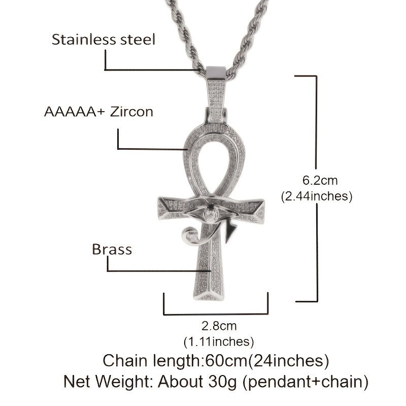 18k Elegant Ankh Cross Necklace