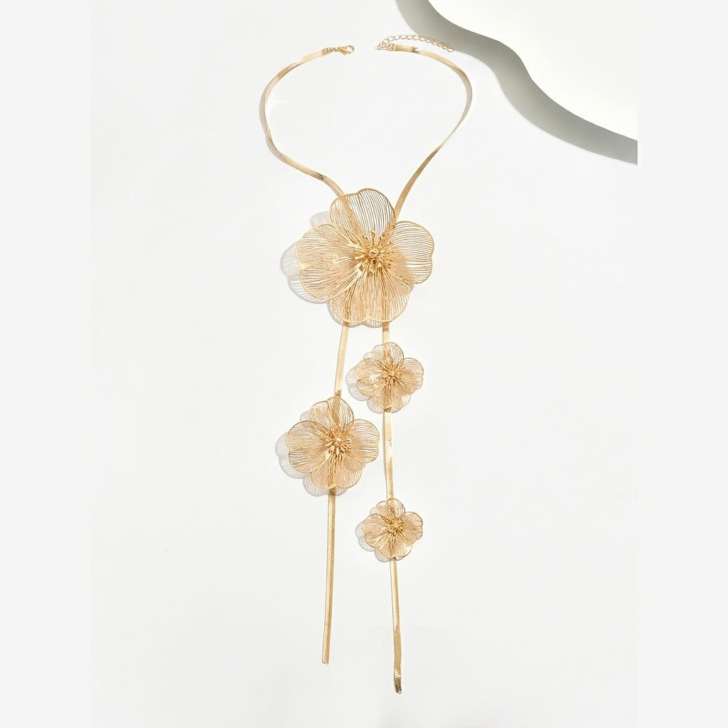 Elegant Floral Y-Necklace