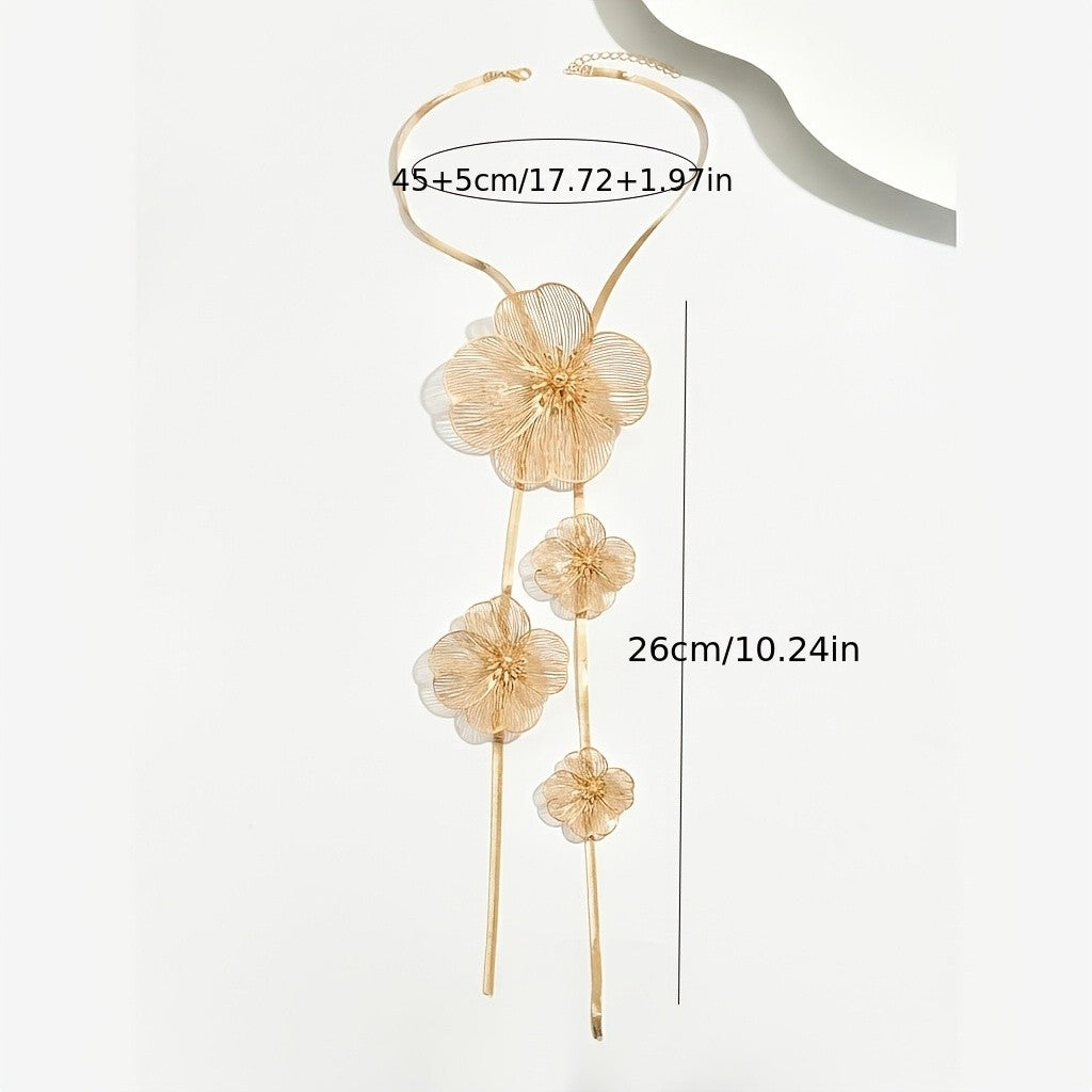 Elegant Floral Y-Necklace