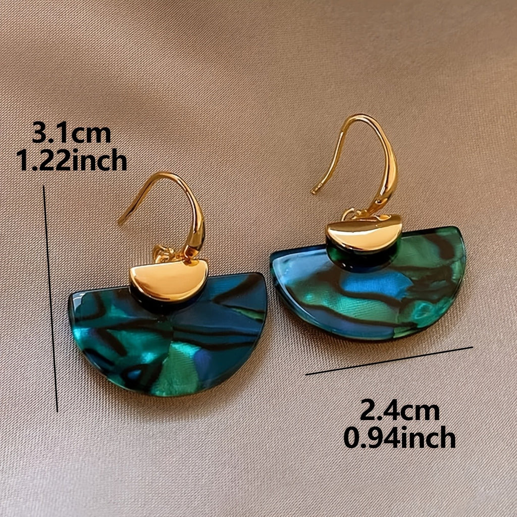 Iridescent Geometric Fan Earrings