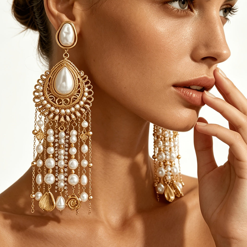 Elegant Pearl Tassel Earrings
