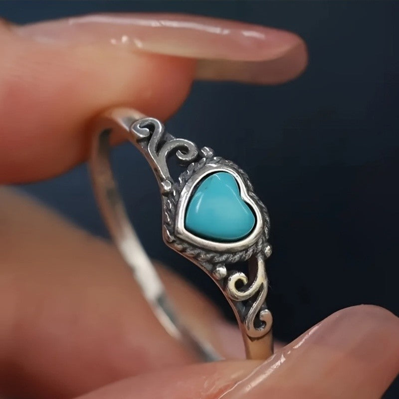 Vintage Heart Turquoise Ring
