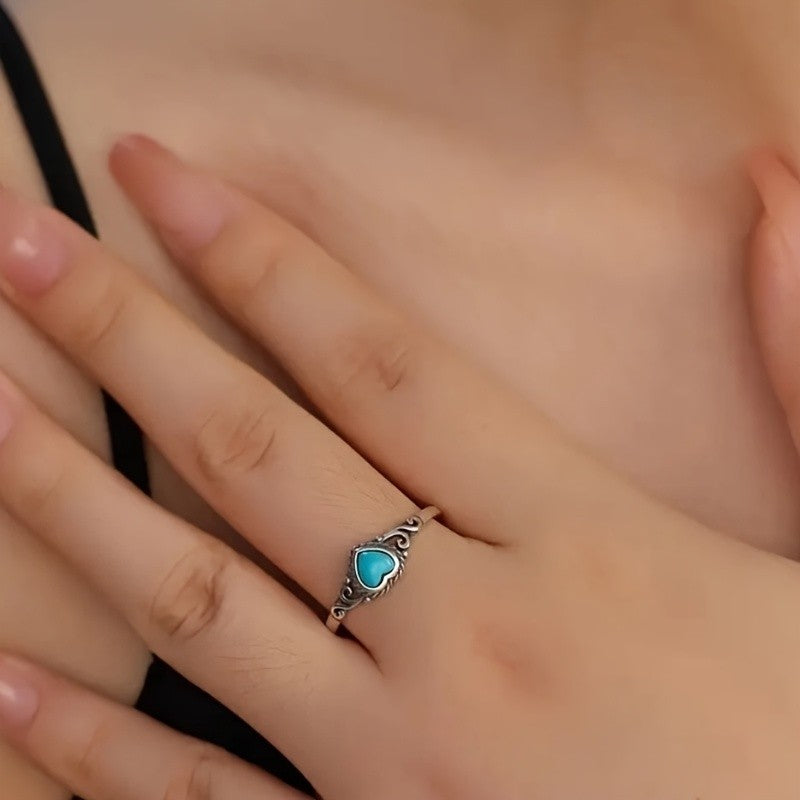 Vintage Heart Turquoise Ring