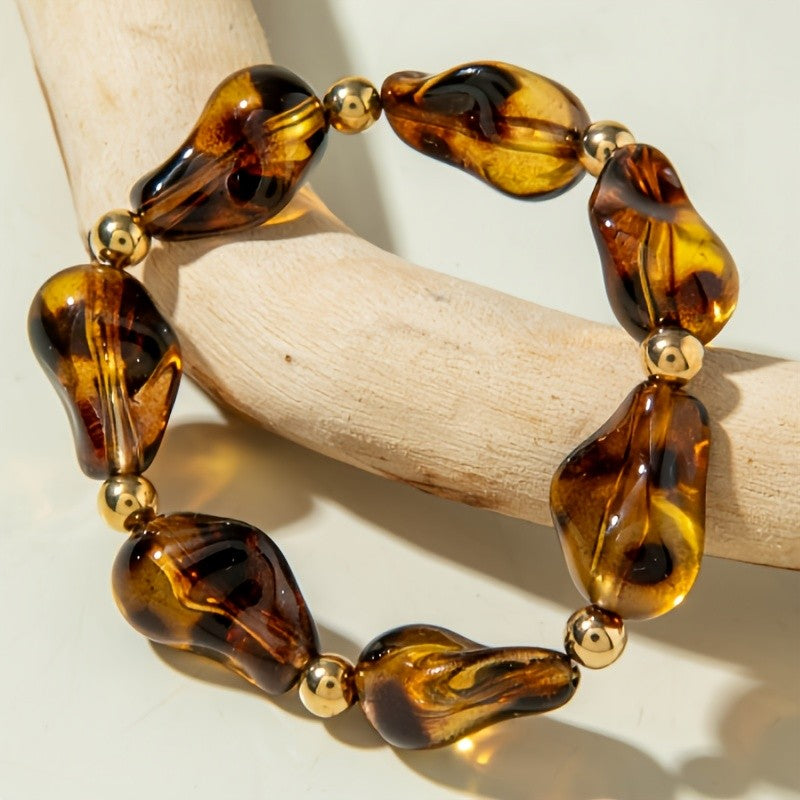 18k Vintage Amber Bracelet