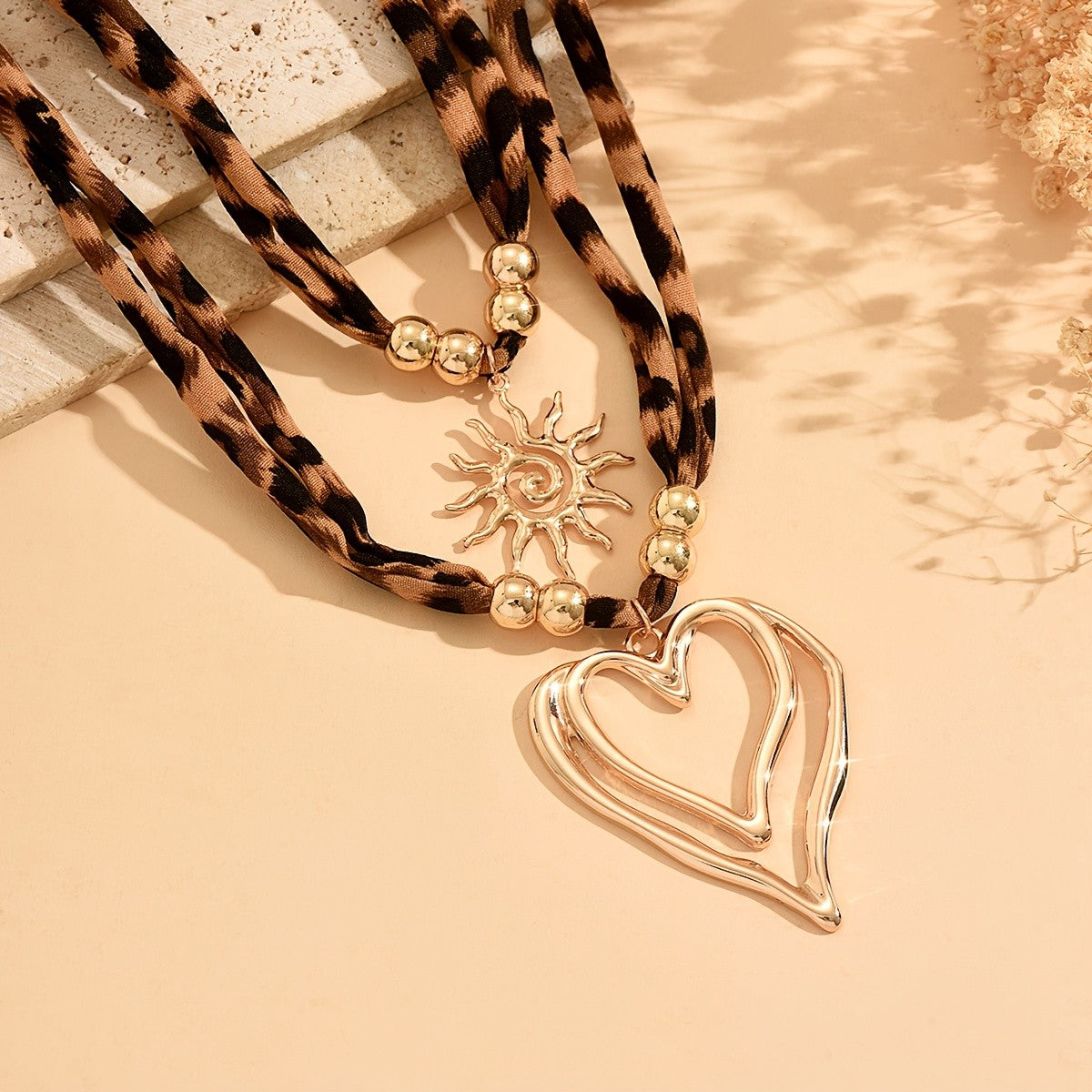 Vintage Leopard Heart Necklace