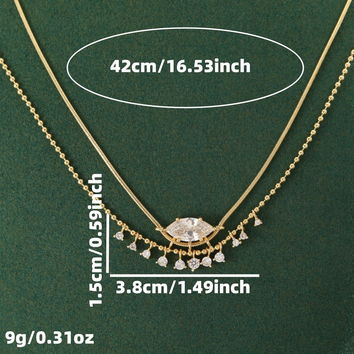 18k Elegant Marquise Necklace