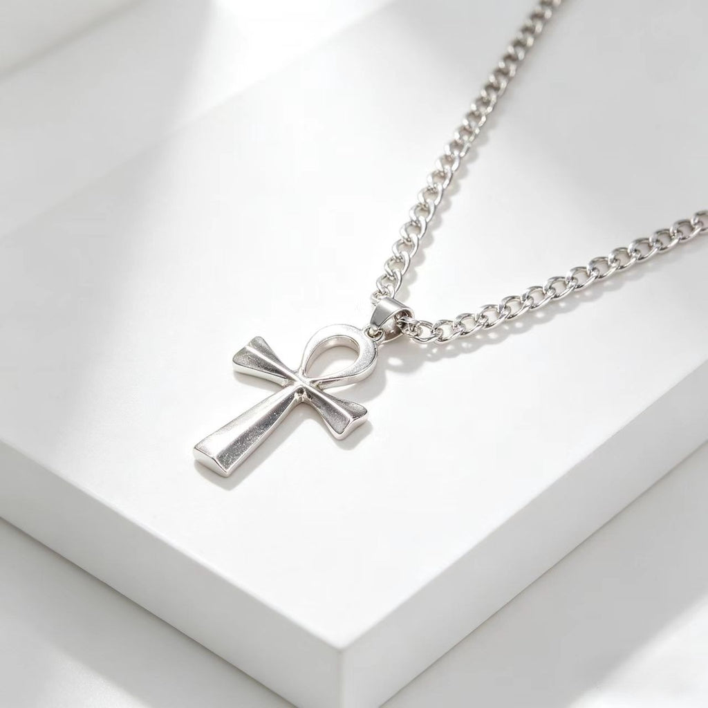 Minimal Ankh Cross Necklace