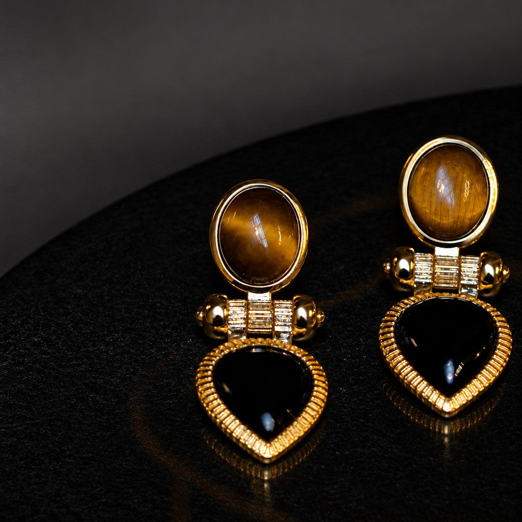 18k Vintage Teardrop Drop Earrings