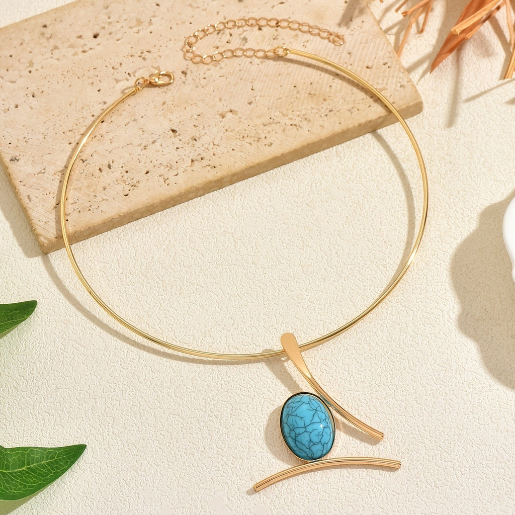 18k Geometric Turquoise Choker
