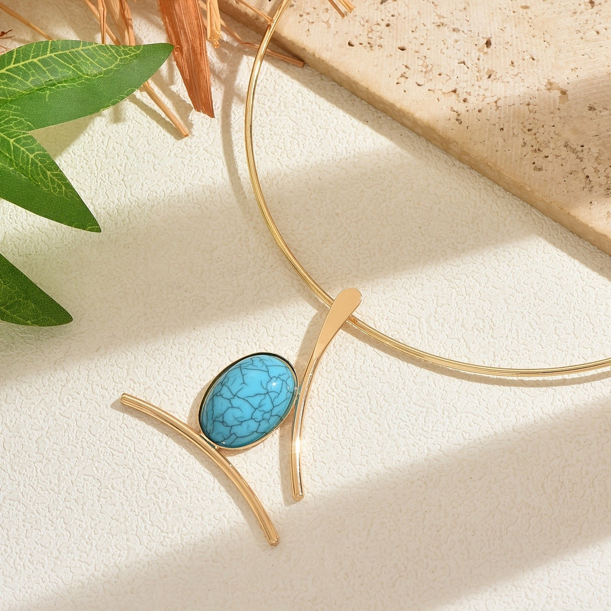 18k Geometric Turquoise Choker