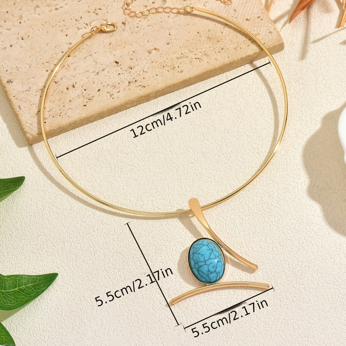 18k Geometric Turquoise Choker