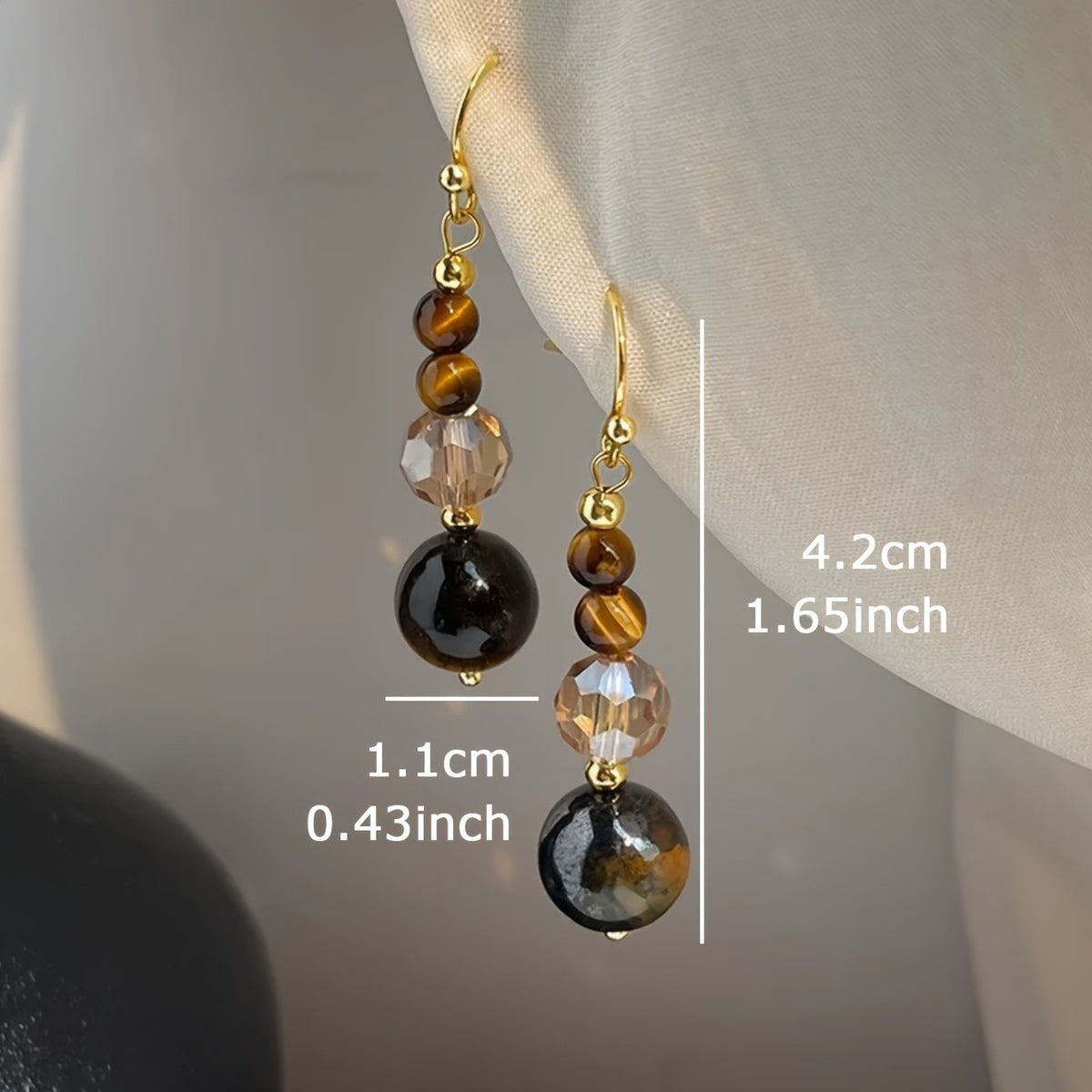 Vintage Tiger Eye Drop Earrings