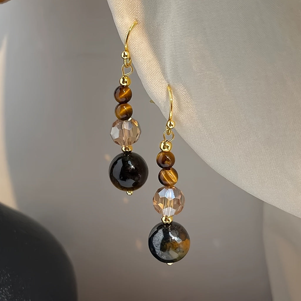 Vintage Tiger Eye Drop Earrings