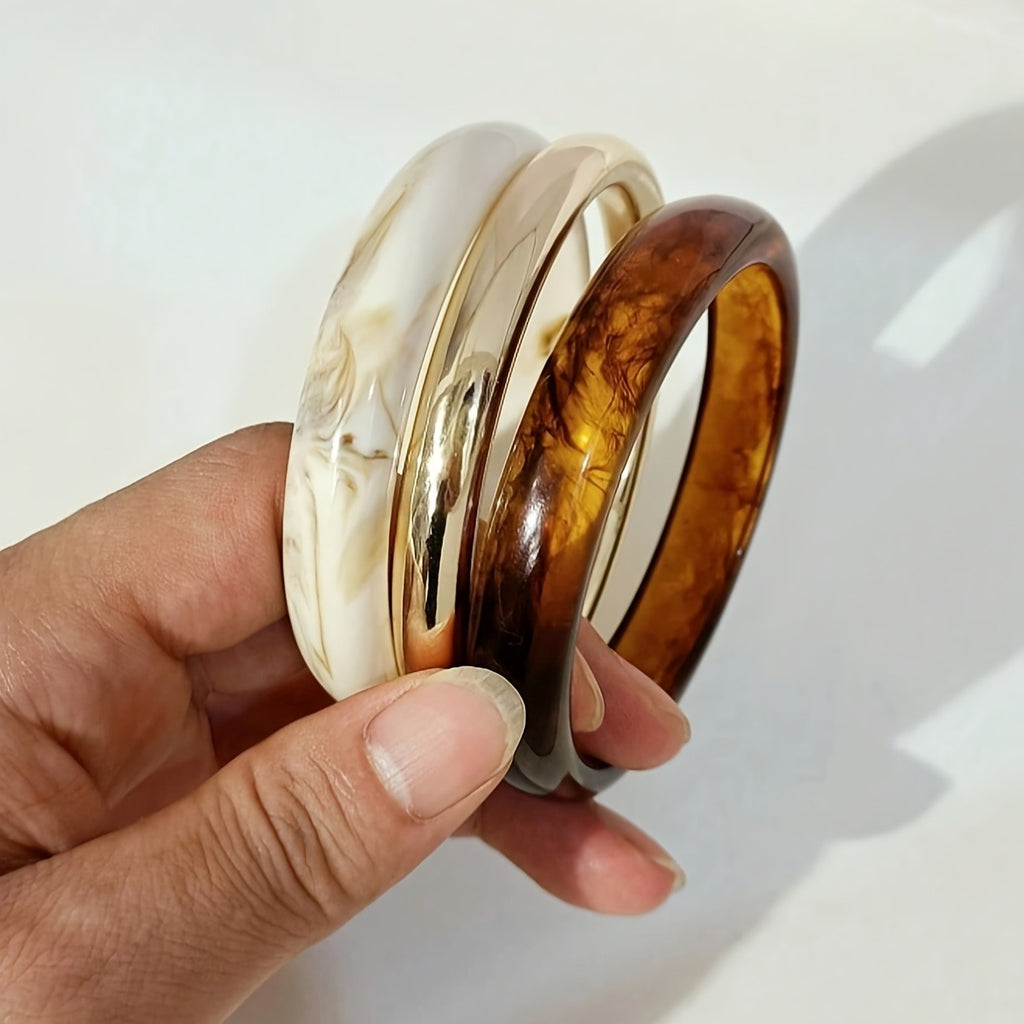3PC Vintage Resin Bracelet Set