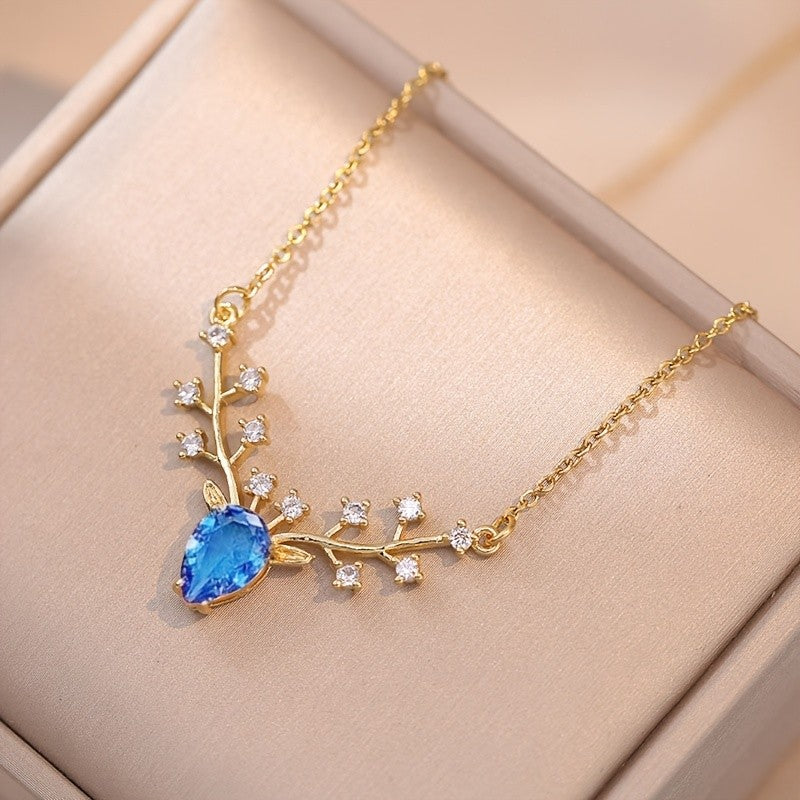 18k Elegant Branch Pendant Necklace