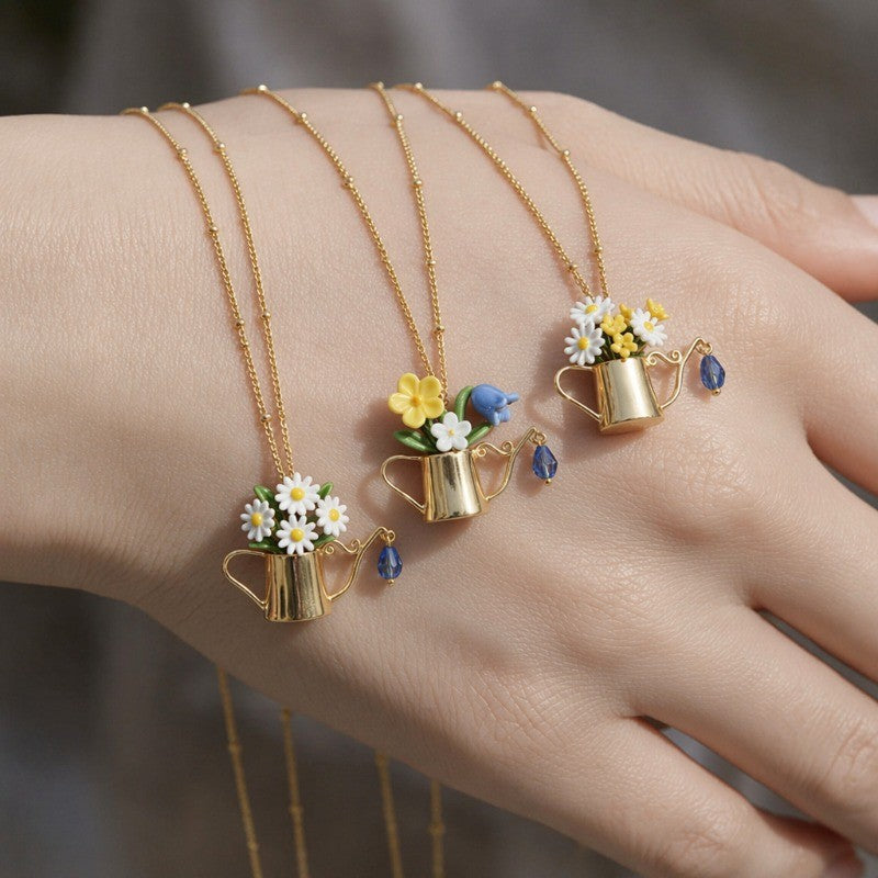 18k Boho Watering Can Necklace