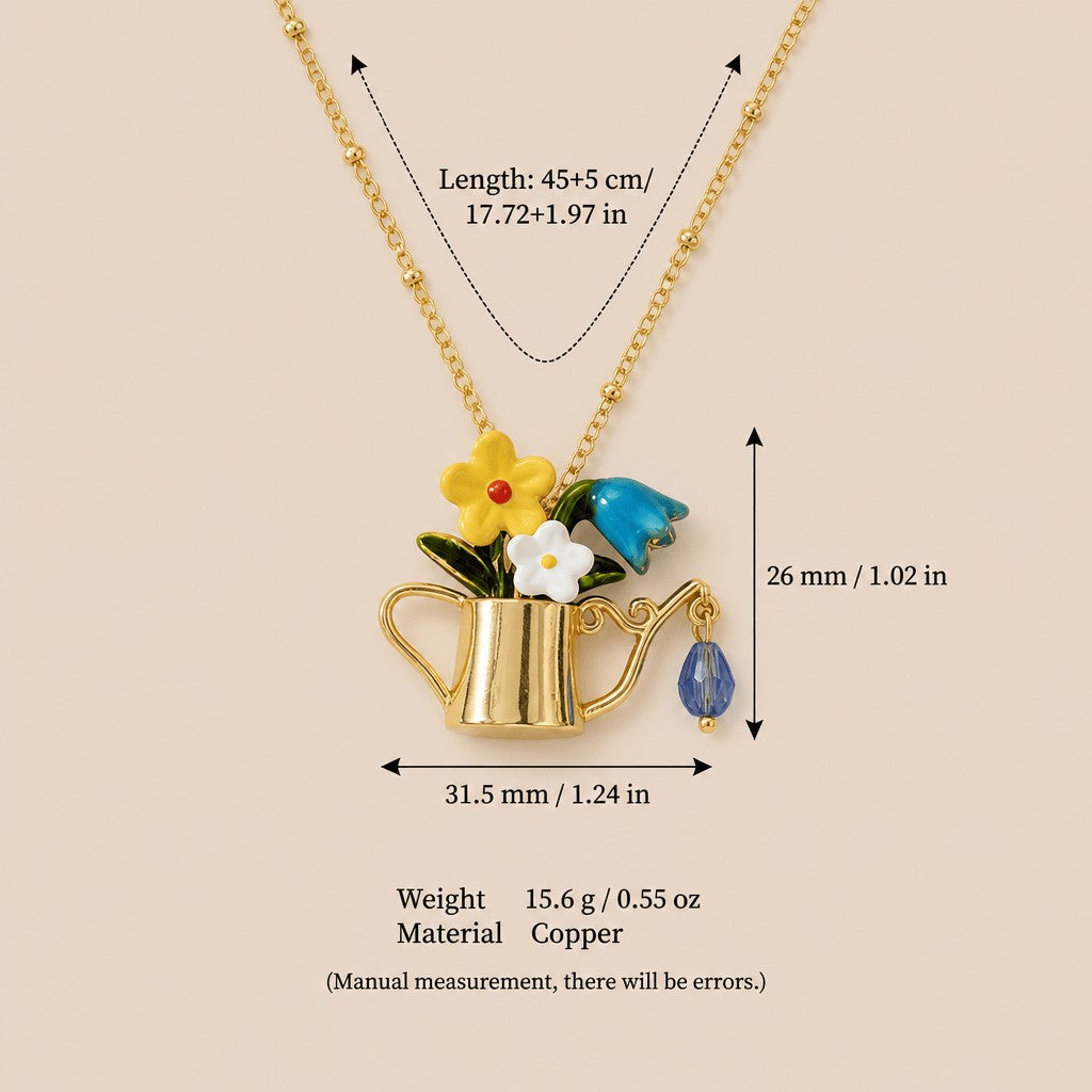18k Boho Watering Can Necklace