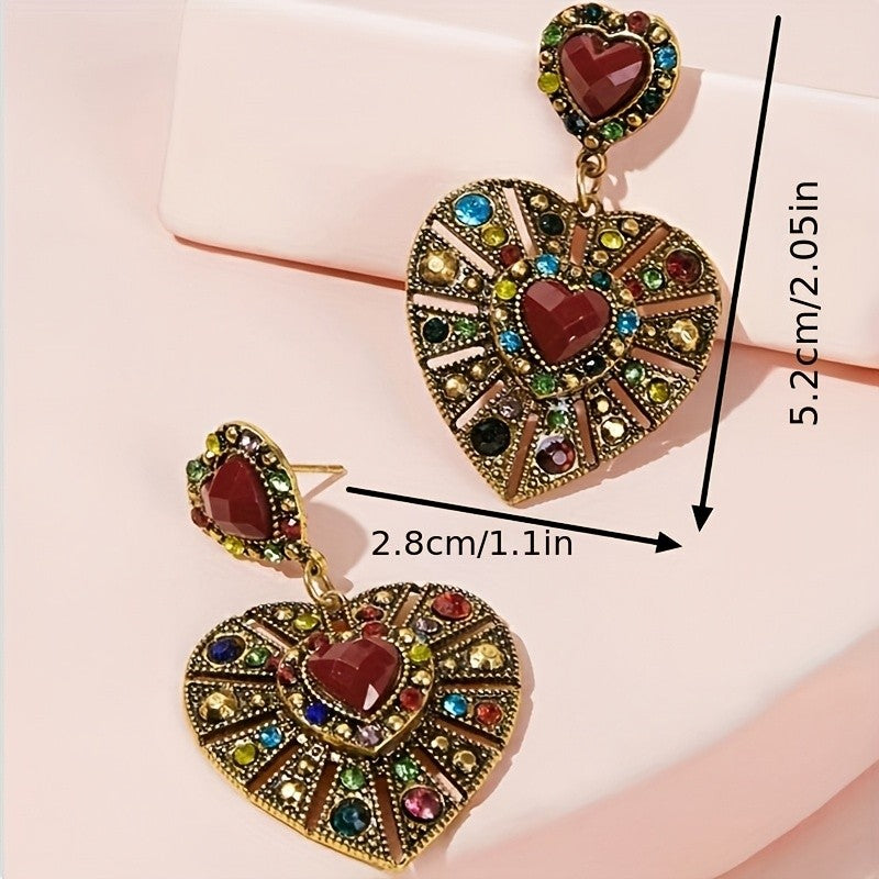 Vintage Boho Heart Earrings