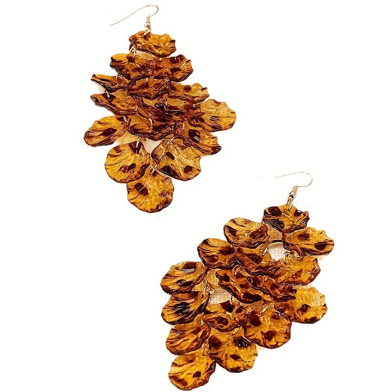 18k Vintage Amber Leaf Earrings