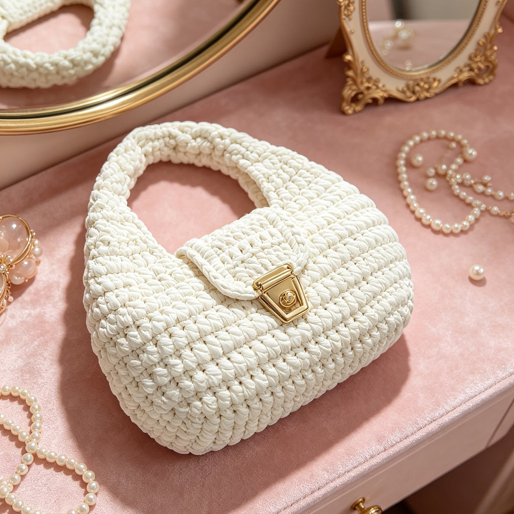 Vintage Woven Top Handle Bag