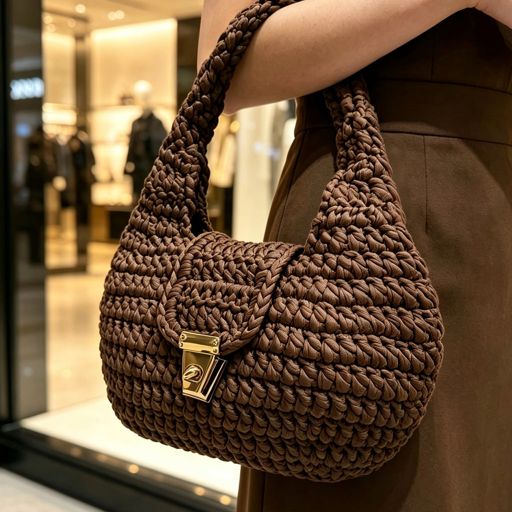 Vintage Woven Top Handle Bag