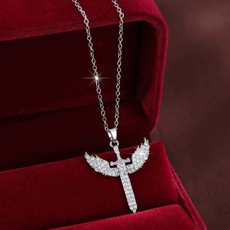Elegant Winged Cross Necklace