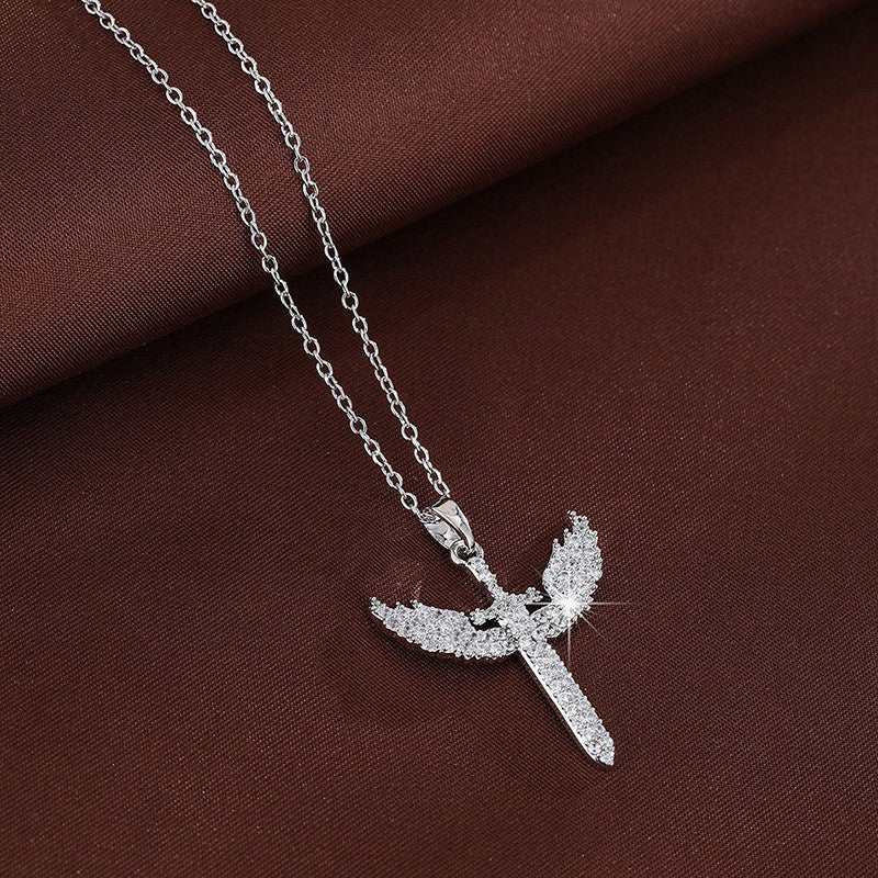 Elegant Winged Cross Necklace
