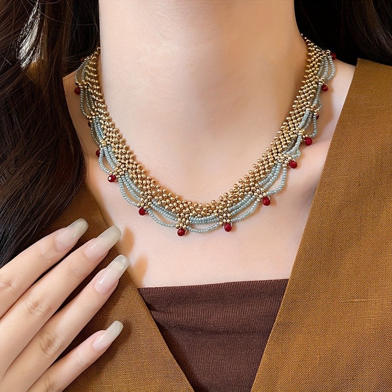Boho Beaded Layered Necklace