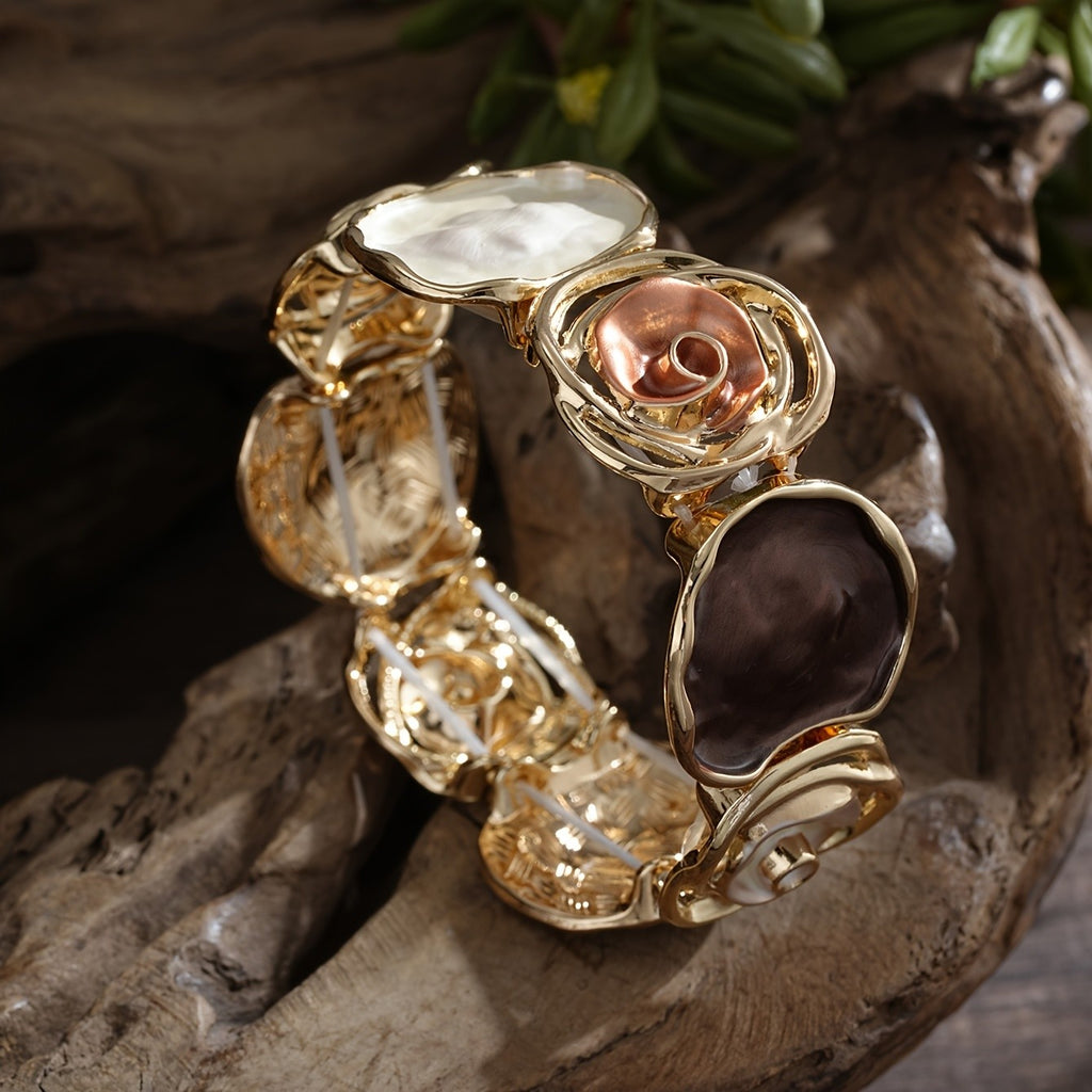 18k Boho Flower Stretch Bracelet