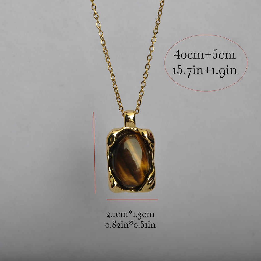 18k Vintage Tiger's Eye Necklace