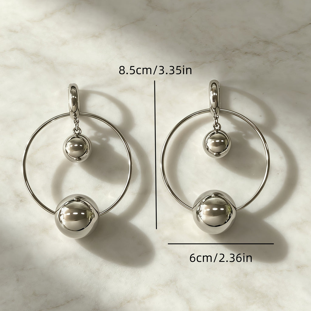 Elegant Geometric Sphere Hoop Earrings