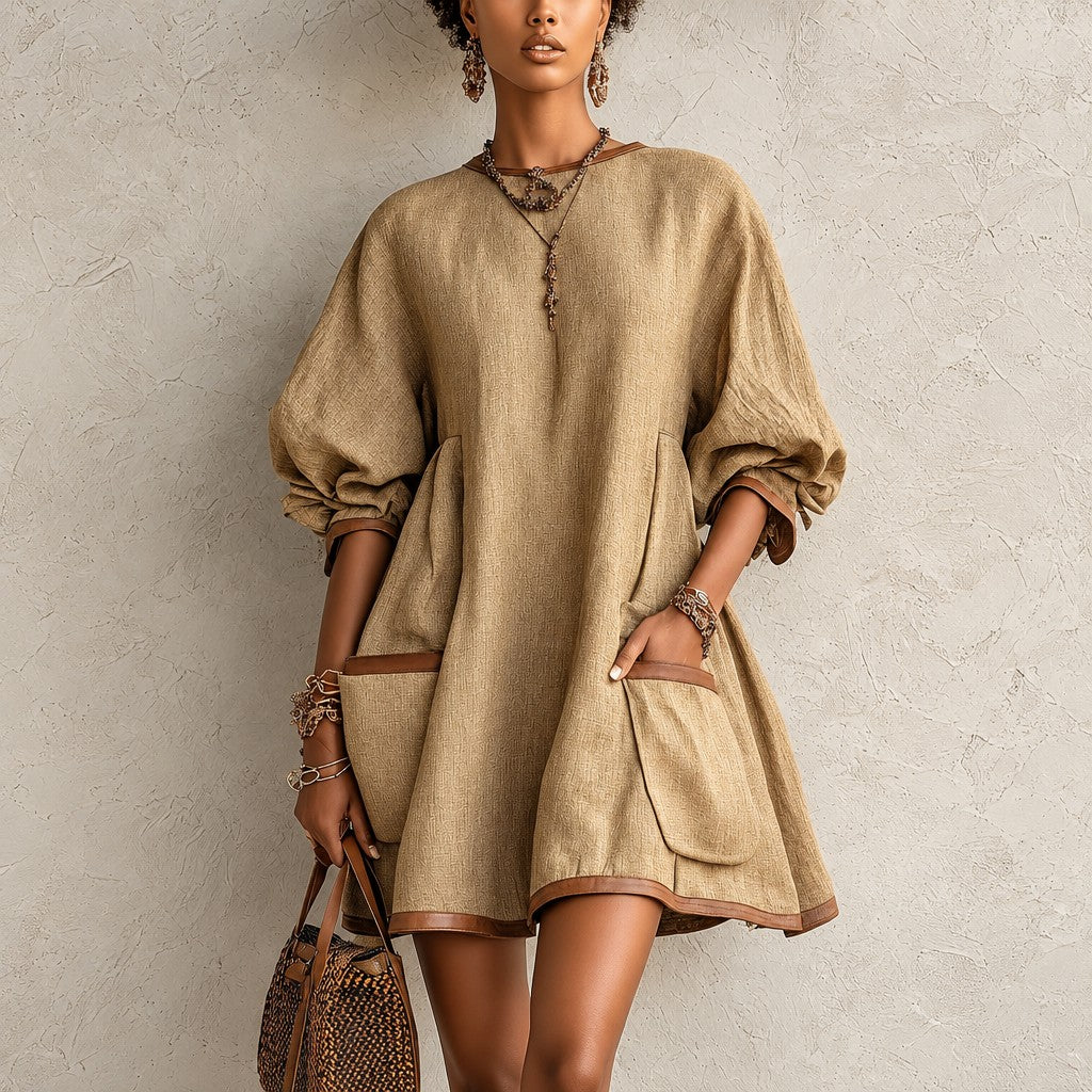 Vintage Loose Pocket Dress