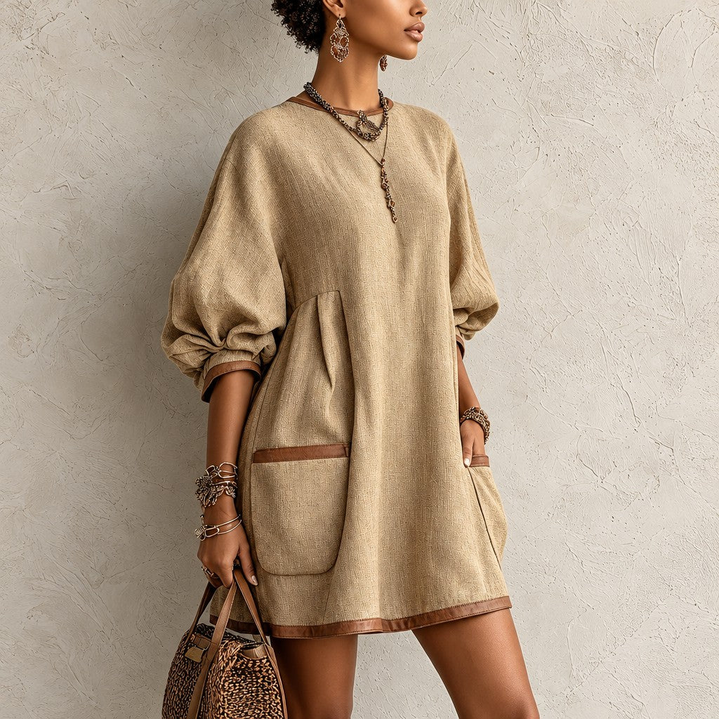 Vintage Loose Pocket Dress