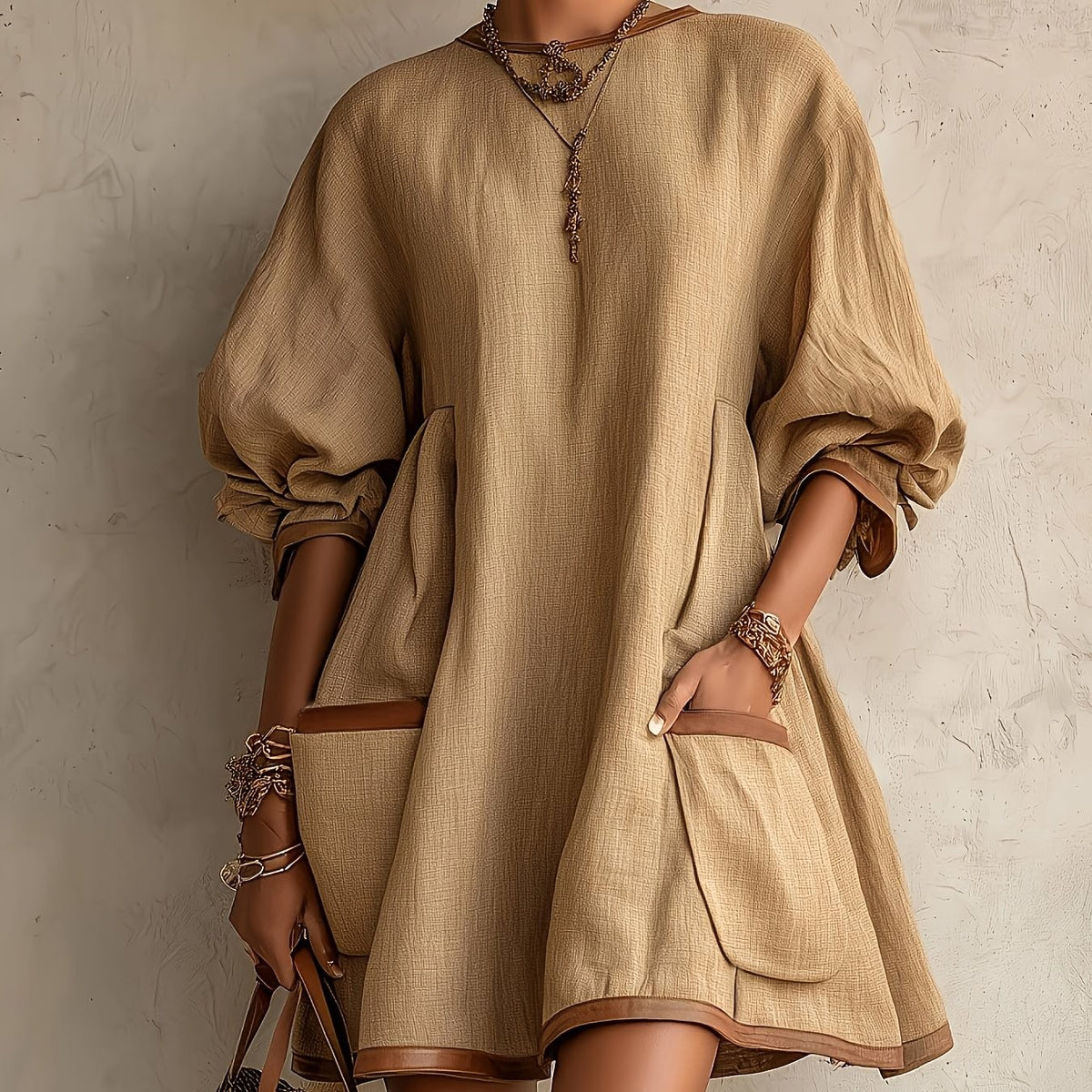 Vintage Loose Pocket Dress