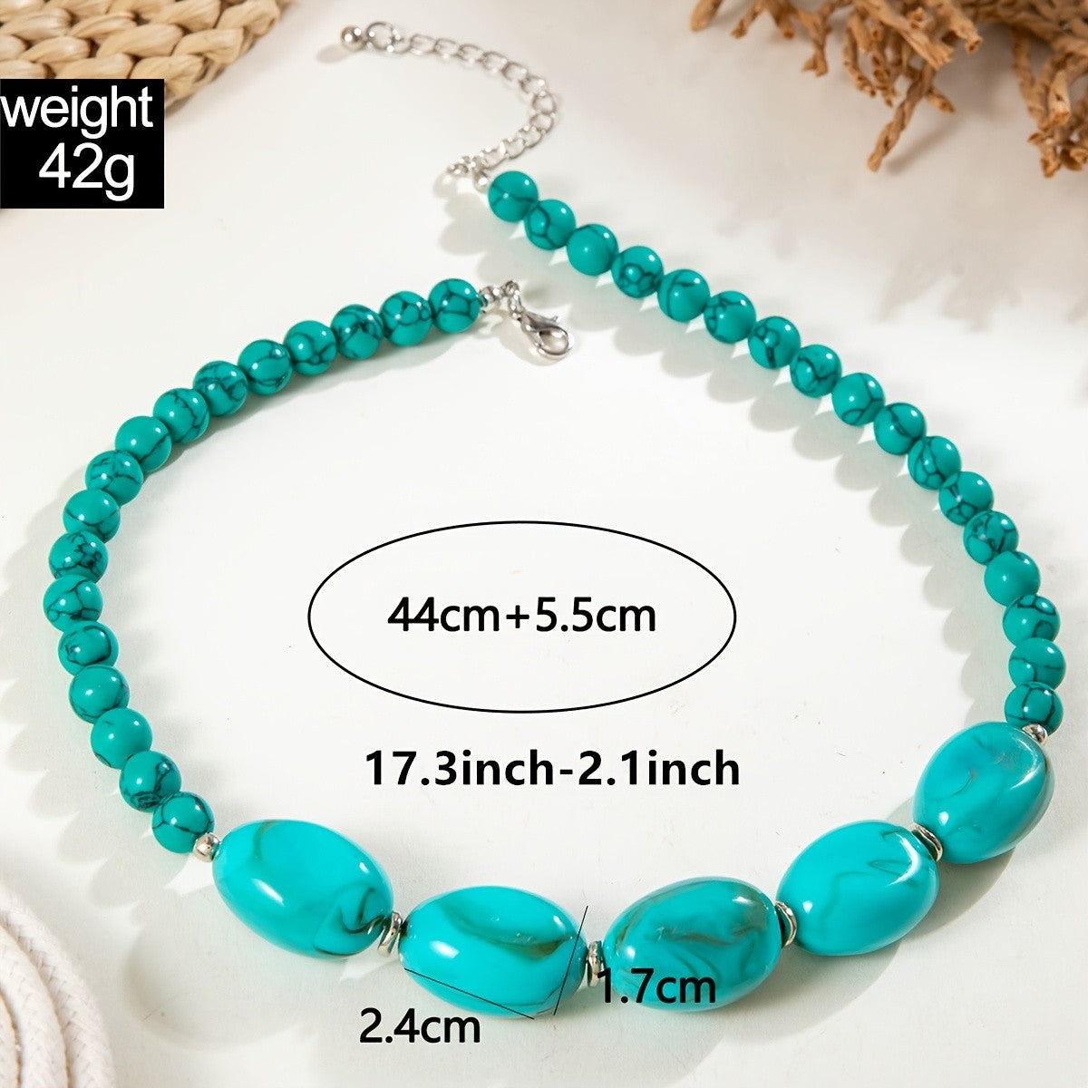Boho Turquoise Bead Necklace