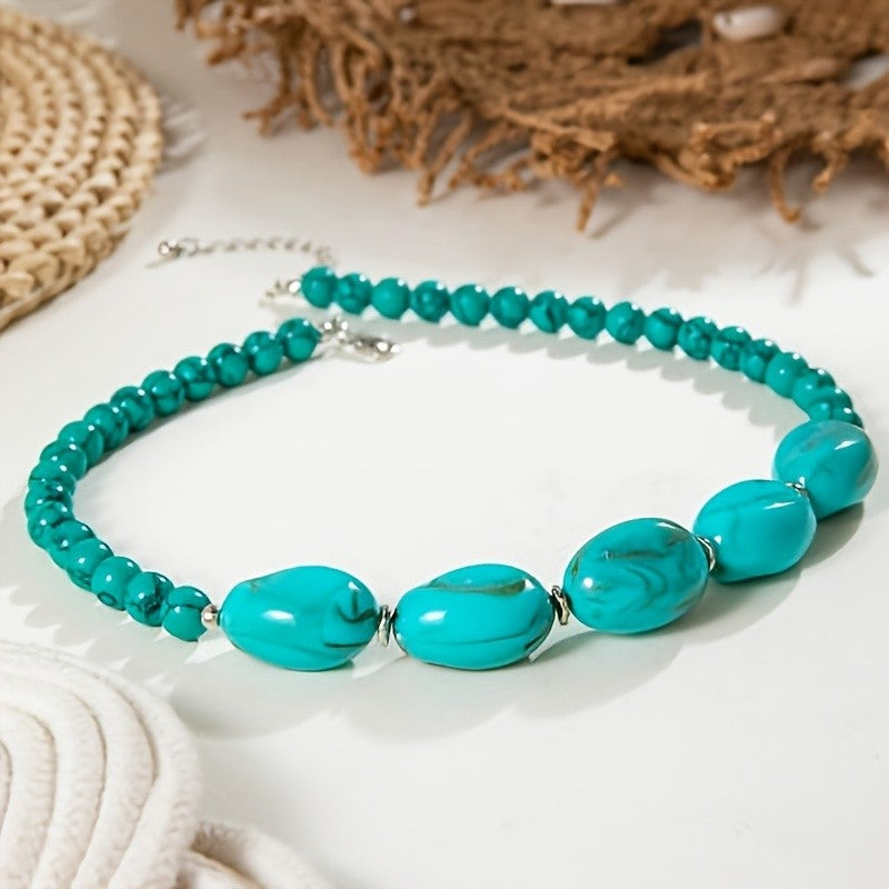 Boho Turquoise Bead Necklace