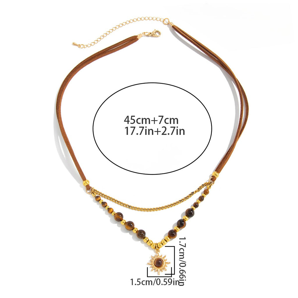 Vintage Sunburst Layered Necklace Set