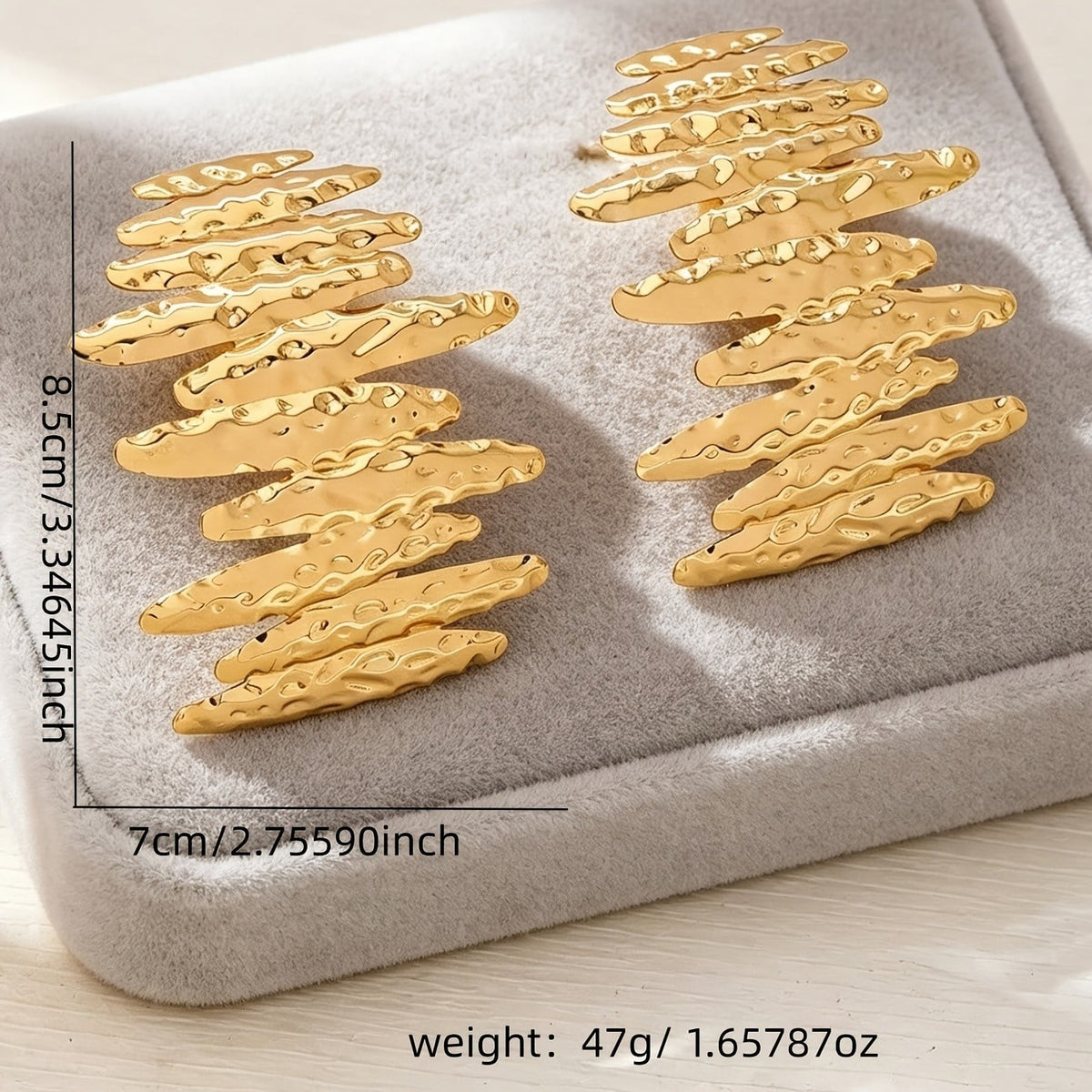 18k Vintage Textured Stack Earrings