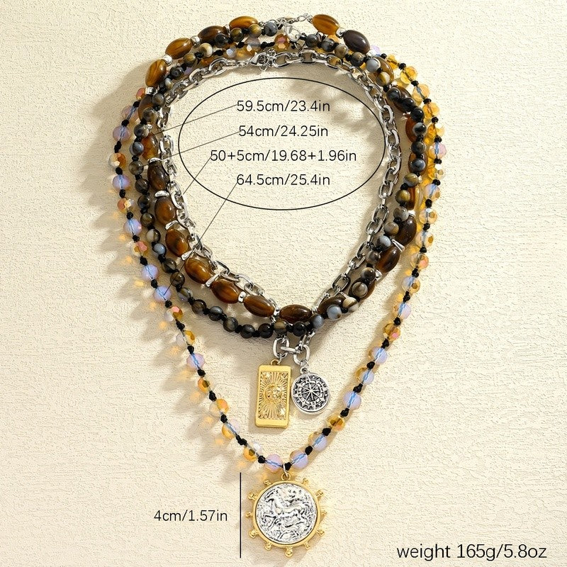 Vintage Boho Multi-Layer Necklace Set