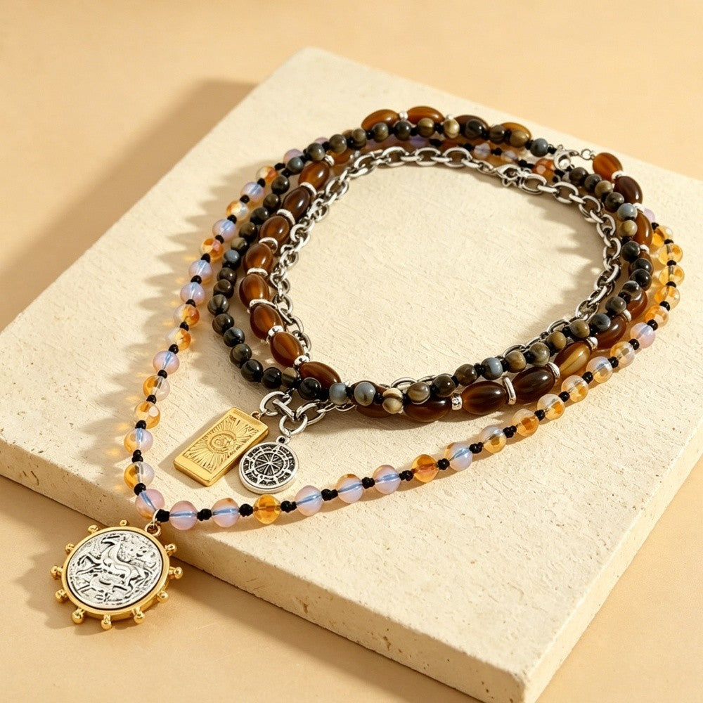 Vintage Boho Multi-Layer Necklace Set