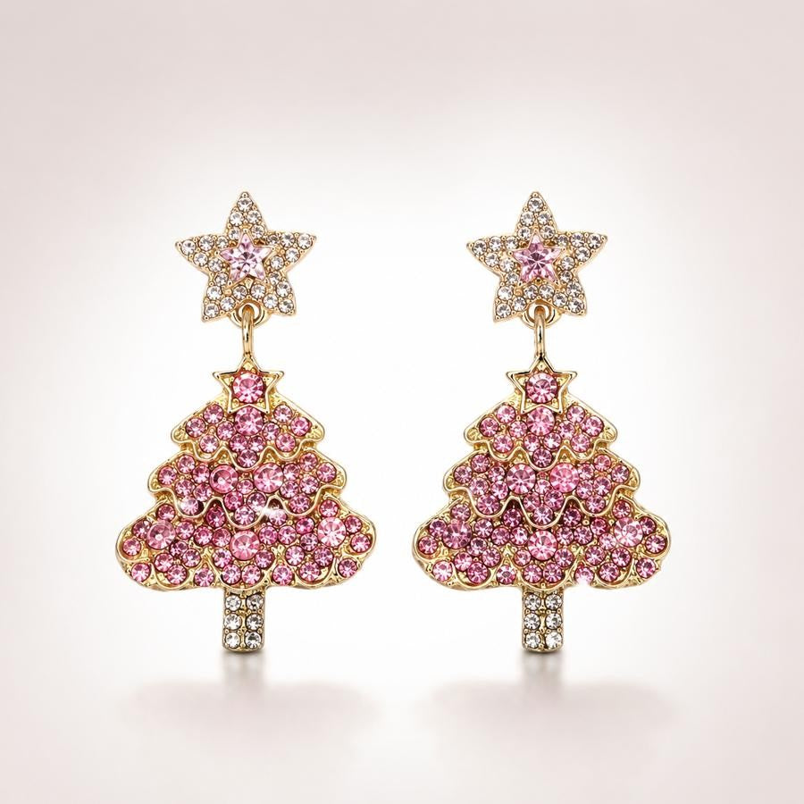 Elegant Christmas Tree Drop Earrings